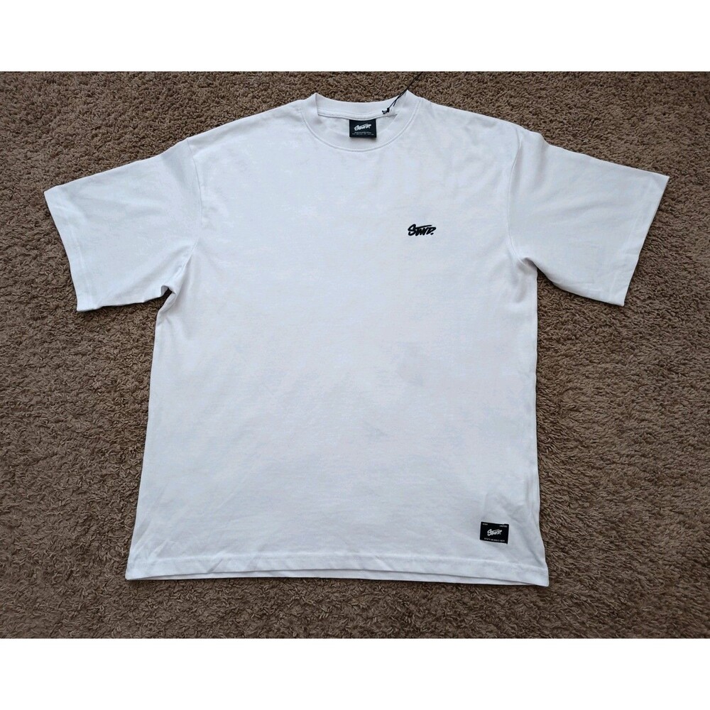 Pull&Bear Stwd White Graphic Print T-Shirt Men's Size XL